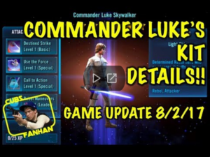 SWGoH: Commander Luke Skywalker Kit Reveal