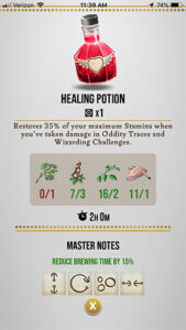 HPWU - Healing Potion Master Notes