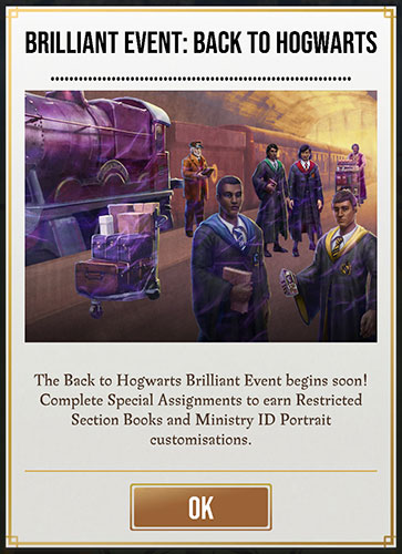 HPWU - Back To Hogwarts Brilliant Event