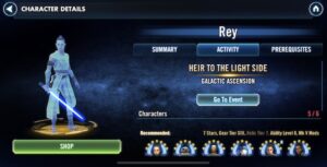 Galactic Legend Rey - SWGoH