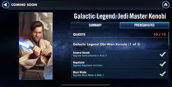 SWGoH - Galactic Legend Kenobi