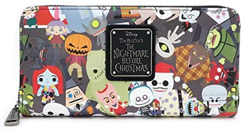 Loungefly x Nightmare Before Christmas Chibi Character Print Zip-Around Wallet