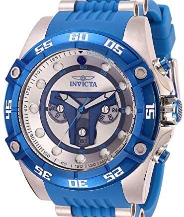 Star Wars Men’s Stainless Steel Quartz Watch with Silicone Strap, Blue, 26 (Model: 27966)