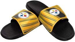 FOCO Mens NFL Team Logo Sport Shower Gel Slide Flip Flop Sandals