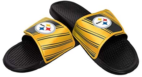 FOCO Mens NFL Team Logo Sport Shower Gel Slide Flip Flop Sandals