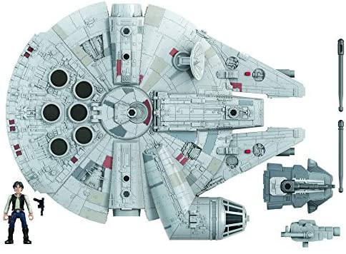 Star Wars Mission Fleet Han Solo Millennium Falcon 2.5-Inch-Scale Figure and Vehicle, Toys for Kids Ages 4 and Up