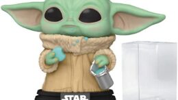 Star Wars: The Mandalorian – Grogu with Cookie [The Child] Funko Pop! Vinyl Figure (Bundled with Compatible Pop Box Protector Case)