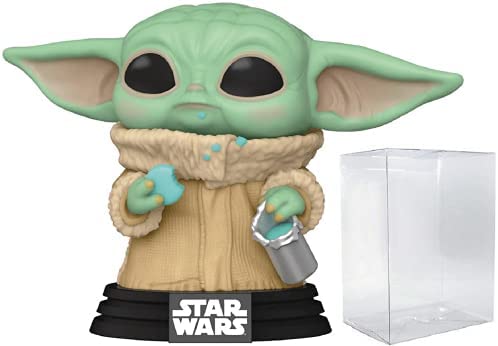 Star Wars: The Mandalorian – Grogu with Cookie [The Child] Funko Pop! Vinyl Figure (Bundled with Compatible Pop Box Protector Case)