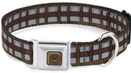 Buckle-Down Dog Collar Seatbelt Buckle Star Wars Chewbacca Bandolier Bounding Browns Gray Available in Adjustable Sizes for Small Medium Large Dogs