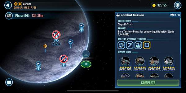 Rise of the Empire Territory Battle - Phase 5 Vandor - SWGoH